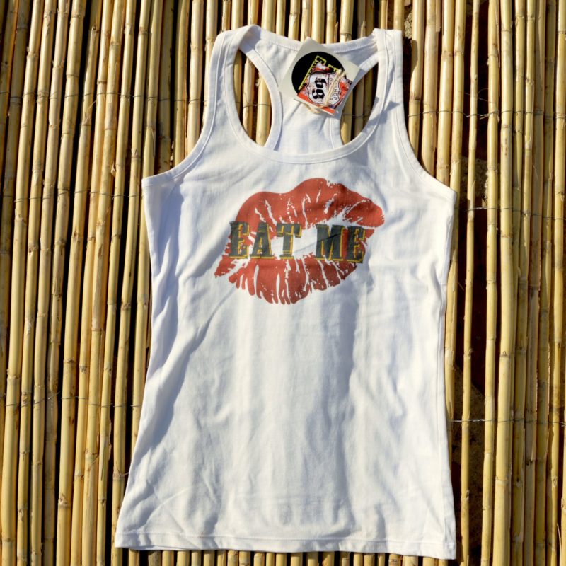 White Eat Me Tank Top